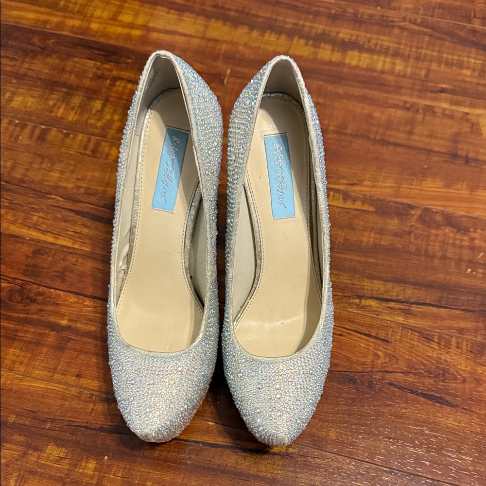 Betsey Johnson Wish Platform Rhinestone Covered Heels